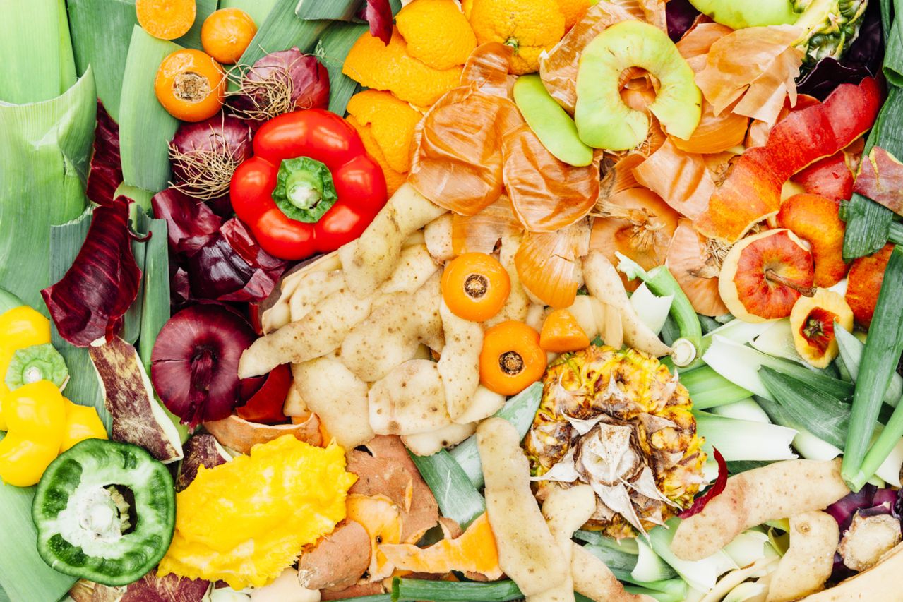 Fruit and vegetable waste recycle background