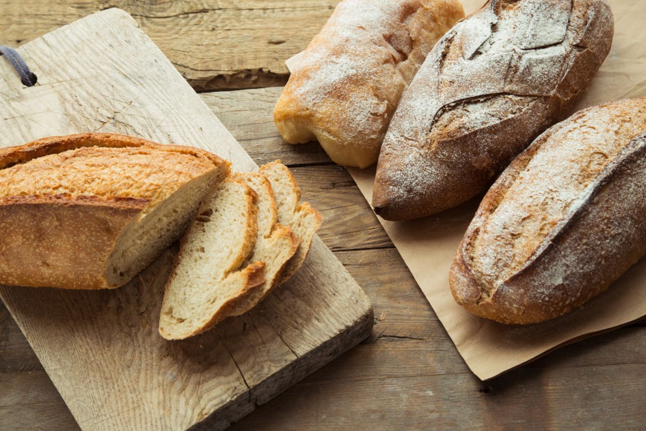 Organic homemade bread for breakfast.